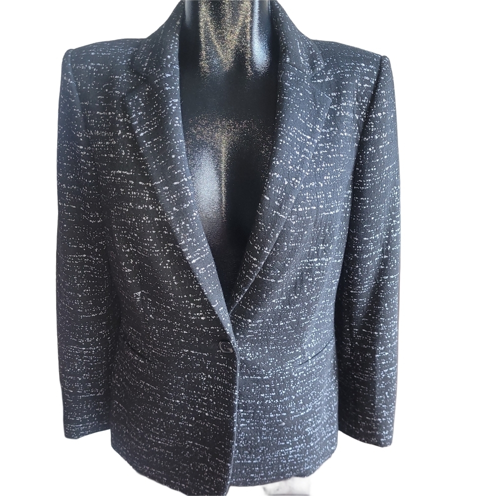 Vince Camuto Black and White Patterned Blazer Size 10